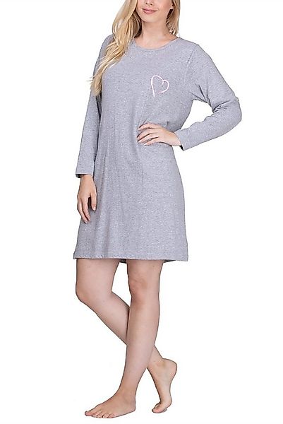 Moonline Sleepshirt Damen Nachthemd kurz Sleepshirt aus 100% Baumwolle von günstig online kaufen