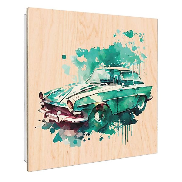 Banjado Schlüsselkasten mit Holzfront 30x30cm Weiß Scharnier Links 50 Haken günstig online kaufen