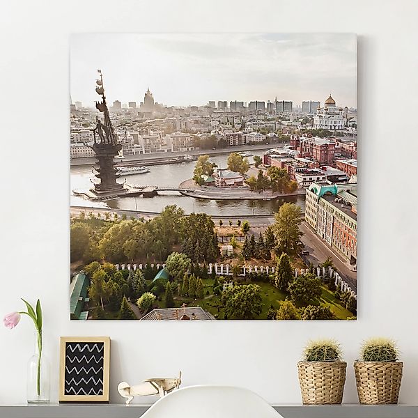 Leinwandbild - Quadrat City of Moscow günstig online kaufen