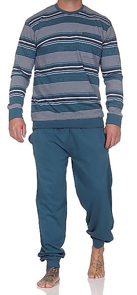 Normann Pyjama Normann Herren Schlafanzug lang mit Bündchen - auch in Überg günstig online kaufen