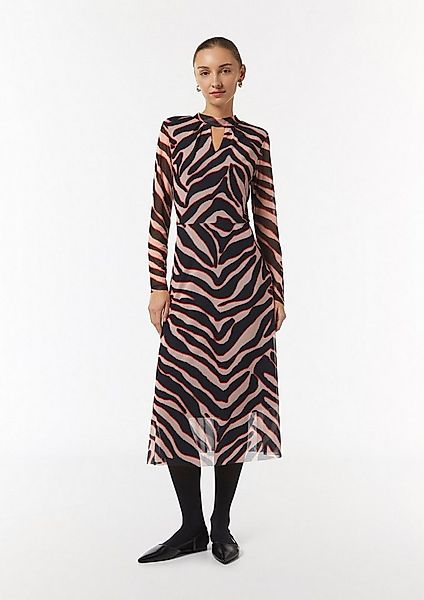comma Maxikleid Kleid Mesh-Kleid mit Stehkragen günstig online kaufen