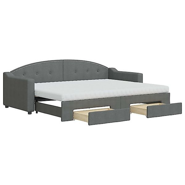 vidaXL Bettgestell, Tagesbett Ausziehbar mit Schubladen Dunkelgrau 80x200 c günstig online kaufen