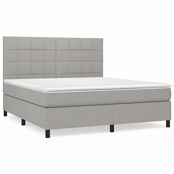 vidaXL Boxspringbett mit Matratze Hellgrau 160x200 cm Stoff1398214 günstig online kaufen