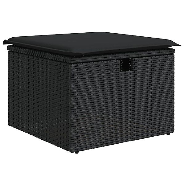 vidaXL Hocker Gartenhocker mit Kissen Schwarz günstig online kaufen