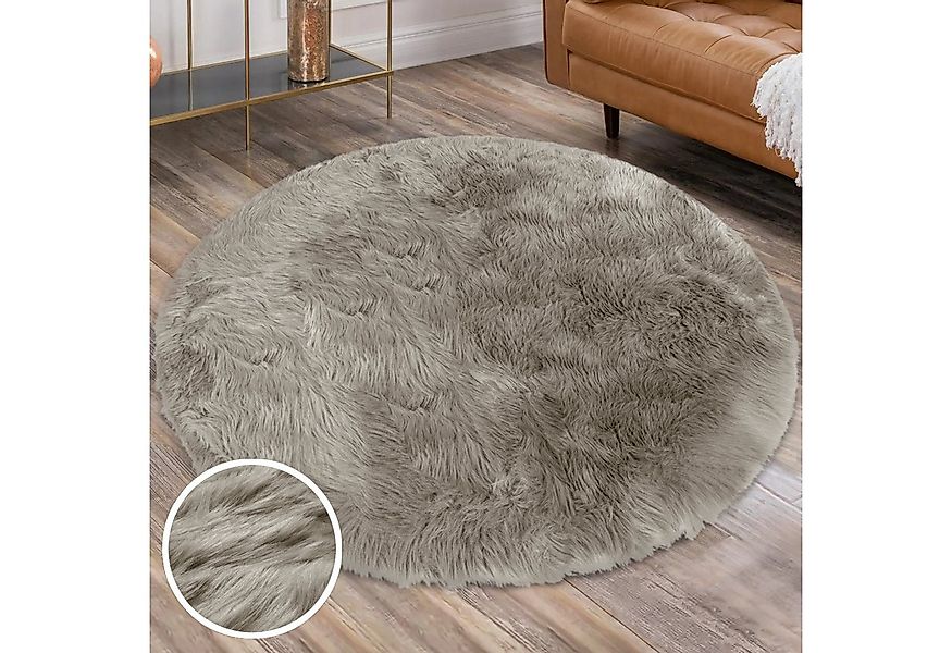my home Hochflor-Teppich Valeria Fellteppich kuschelig, rund, Höhe: 60 mm, günstig online kaufen