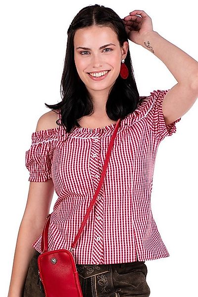 Spieth & Wensky Trachtenbluse Trachtenbluse - DÜSSEL - dunkelgrün, rot günstig online kaufen