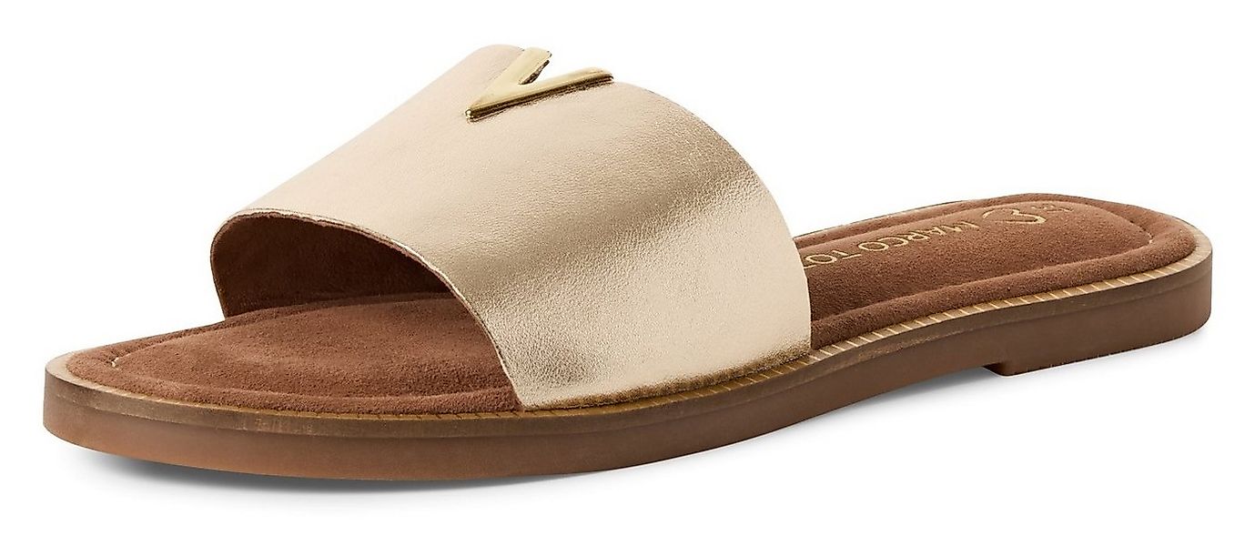 MARCO TOZZI Pantolette, Flats, Sommerschuh mit edlem Schmuckelement günstig online kaufen