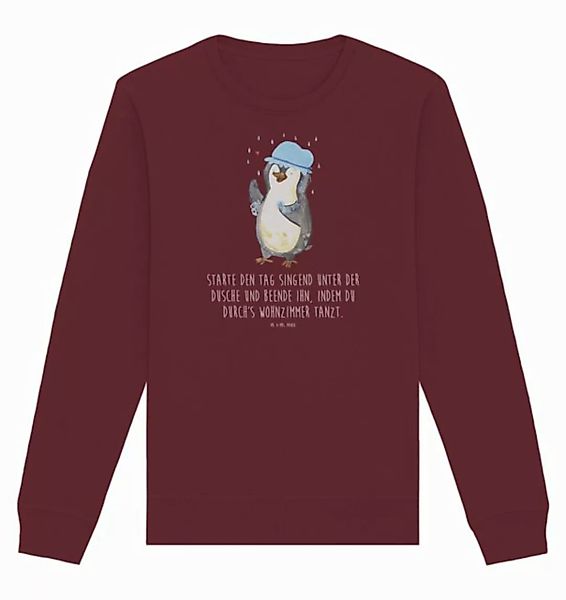 Mr. & Mrs. Panda Longpullover Größe L Pinguin Duschen - Burgundy - Geschenk günstig online kaufen