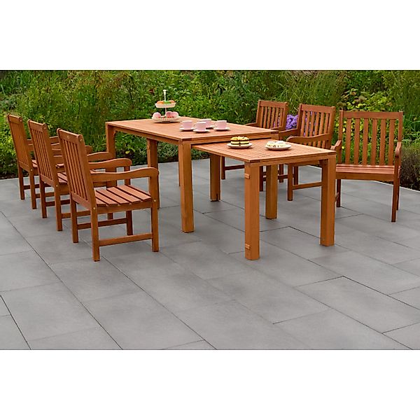 Merxx Santos Set 7-tlg. 6 Sessel Flex-Gartentisch Ausziehbar günstig online kaufen