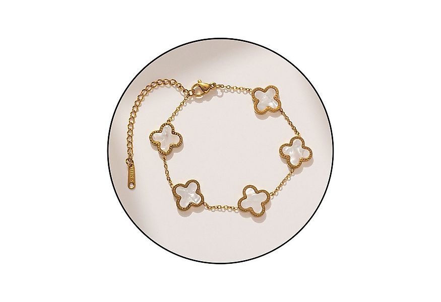 GOLDKLEIN Armband Blume Perlmutt Edelstahl Gold Schmuck, Angebot - inkl. Sc günstig online kaufen