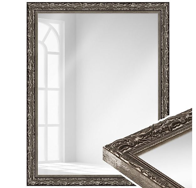 WANDStyle Wandspiegel H530, Silber, aus Massivholz im Stil Antik günstig online kaufen