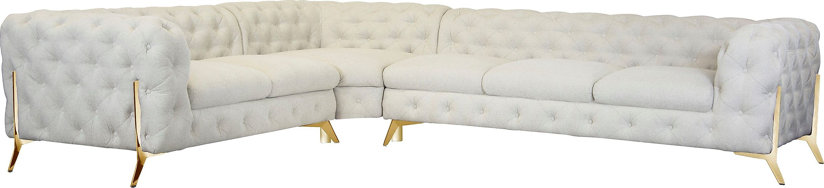 Leonique Chesterfield-Sofa Amaury L-Form, großes Ecksofa, günstig online kaufen