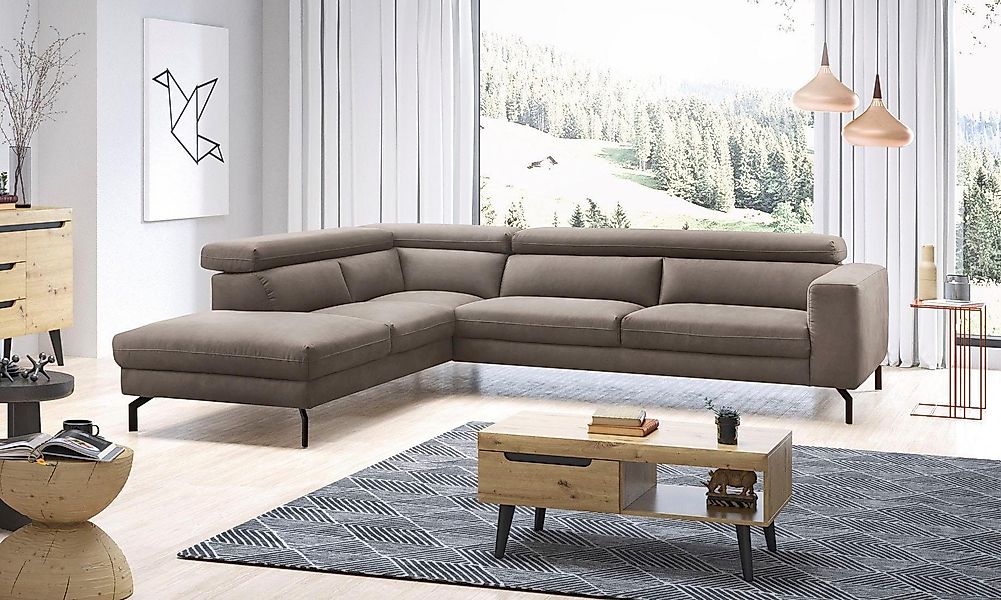 Home affaire Ecksofa »Olanta, modern und bequem, Breite 305cm, Fuß 16cm hoc günstig online kaufen