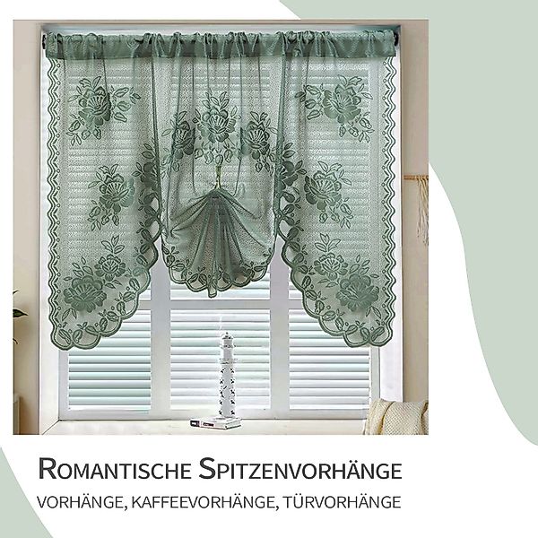 Refttenw Gardine Spitzenbedruckte Vorhänge, Trennvorhänge,Vorhang,halbtrans günstig online kaufen