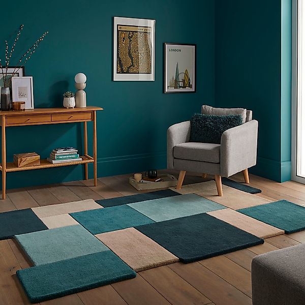 FLAIR RUGS Wollteppich »Abstract Collage«, rechteckig, 11 mm Höhe, 100% Wol günstig online kaufen