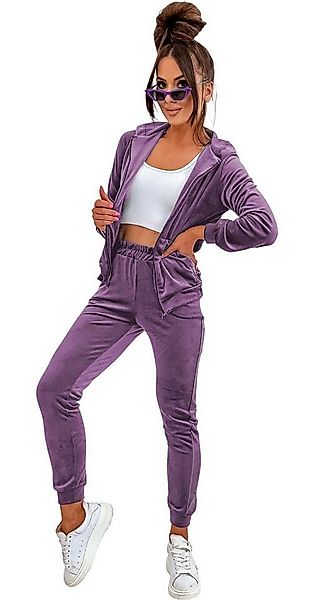 EloModa Jogginganzug Damen Homewear Nicki Jogginganzug mit Kapuze Freizeita günstig online kaufen