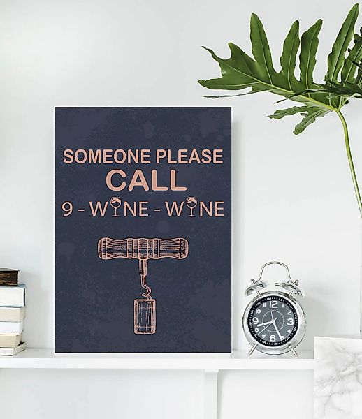 queence Metallbild "Wine" Getränke  Schriftzug  Schriftzüge  Sprüche  Sprüc günstig online kaufen