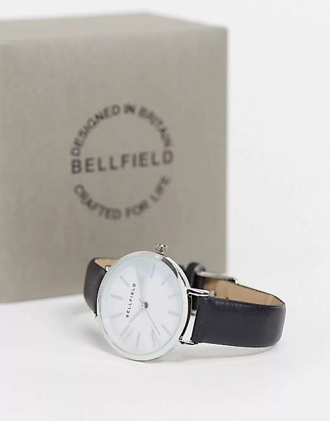 Bellfield – Armbanduhr mit Riemen aus PU und silbernem Detail-Schwarz günstig online kaufen