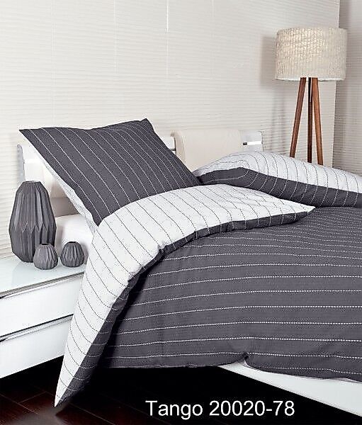 Janine Janine Mako-Soft-Seersucker-Bettwäsche TANGO 20020 titan Größe:  155 günstig online kaufen