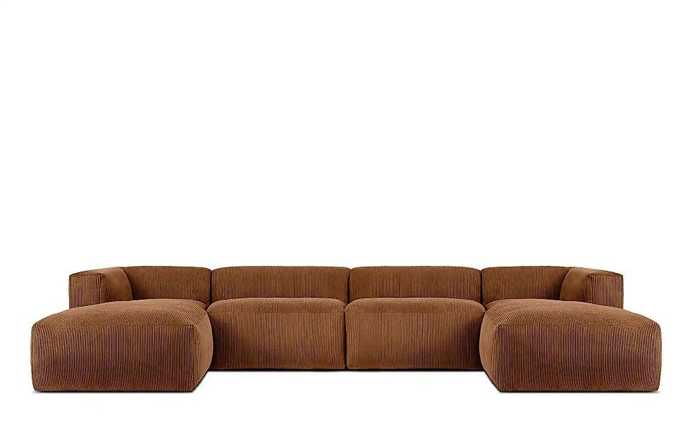 KONSIMO Wohnlandschaft  Buffo ¦ orange ¦ Maße (cm): B: 400 H: 73 Polstermöb günstig online kaufen