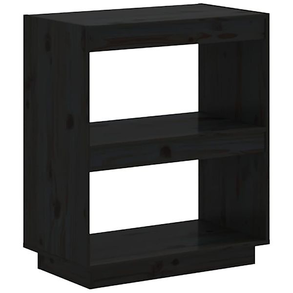 furnicato Bücherregal Schwarz 60x35x71 cm Massivholz günstig online kaufen