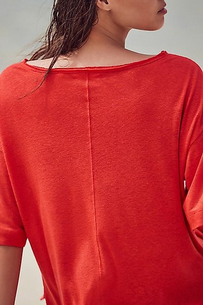 Next T-Shirt Weiches T-Shirt mit U-Ausschnitt, Leinen-Modalmix (1-tlg) günstig online kaufen