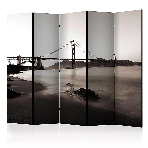 5-teiliges Paravent - San Francisco: Golden Gate Bridge In Black And White günstig online kaufen
