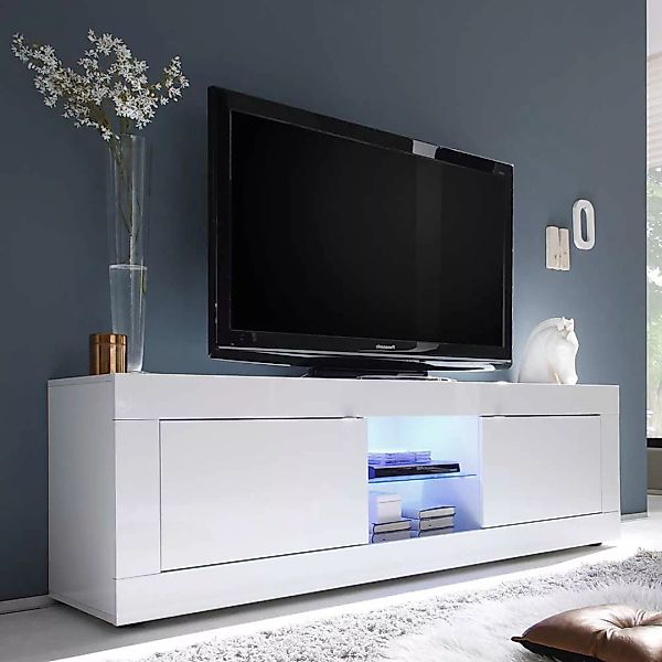 Hochglanz TV Lowboard mit LED Beleuchtung 180 cm breit günstig online kaufen