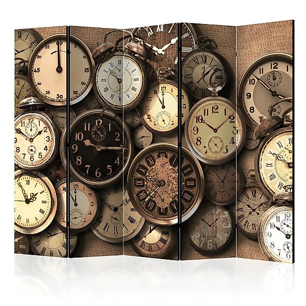 5-teiliges Paravent - Old Clocks Ii [room Dividers] günstig online kaufen