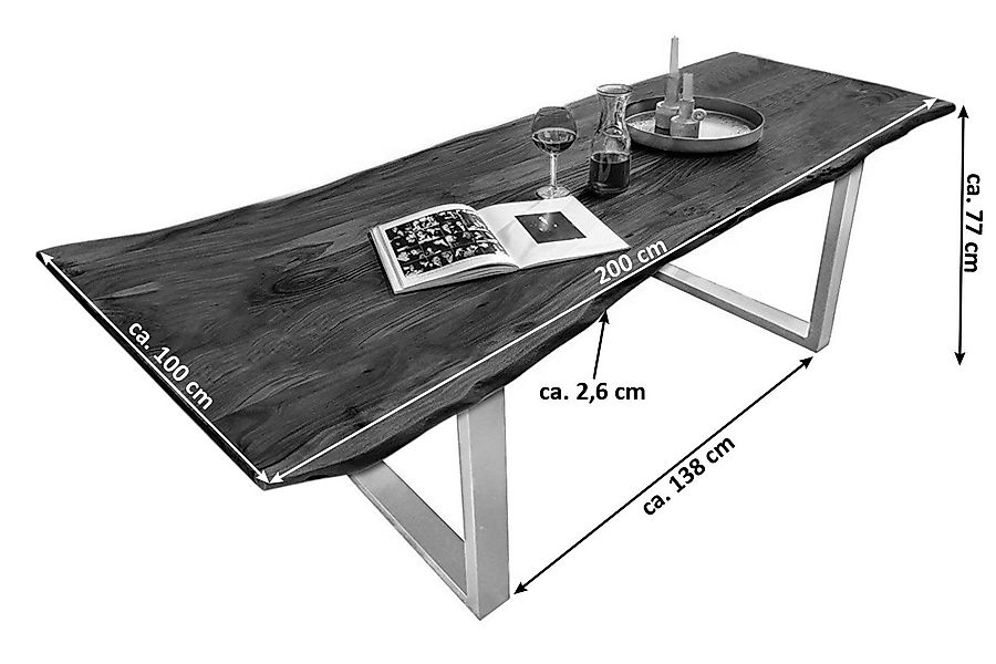 SAM® Baumkantentisch Kapalua, Baumkante, Akazienholz massiv, günstig online kaufen