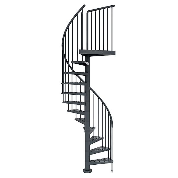 Dolle Außenspindeltreppe Gardenspin Ø 125 cm Anthrazit mit 14 Stufen günstig online kaufen