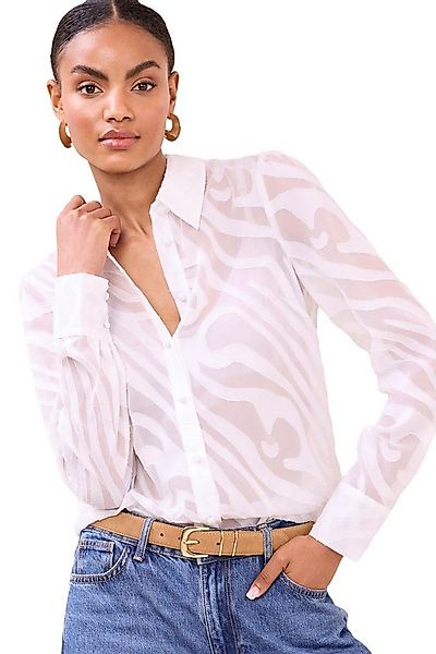 LIPSY Hemdbluse Lipsy Geknöpftes Hemd mit Ausbrenner-Design (1-tlg) günstig online kaufen