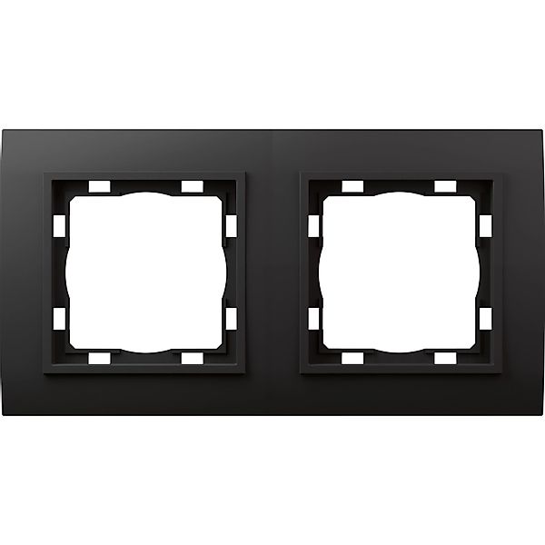 Elektromaterial Abdeckrahmen Vilma 2-fach Schwarz günstig online kaufen