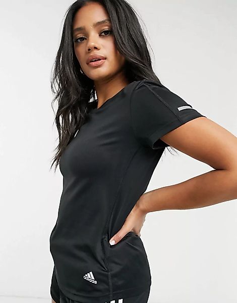 adidas – Lauf-T-Shirt mit Logo in Schwarz günstig online kaufen