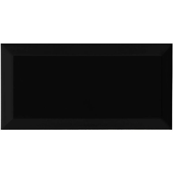 Wandfliese Facette Metro Schwarz glänzend glasiert 10 cm x 20 cm günstig online kaufen