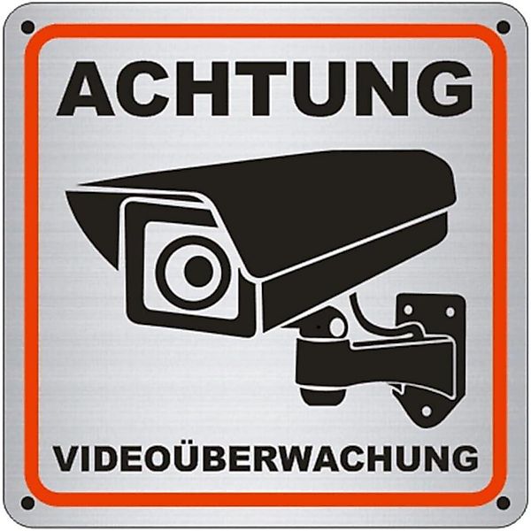 LuxusKollektion Kochbesteckhalter Achtung Videoüberwachung Schild Aluminium günstig online kaufen
