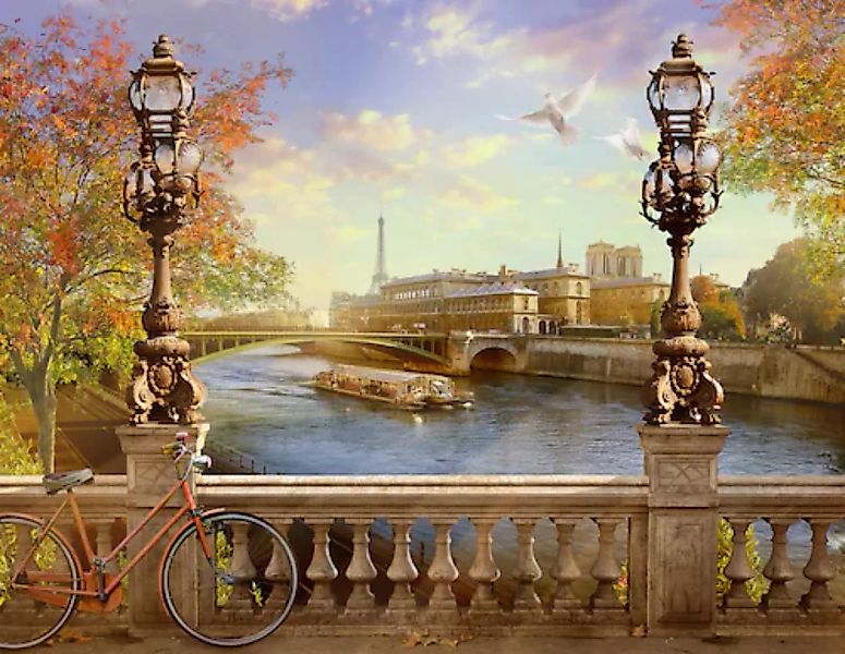 Papermoon Fototapete »Panorama von Paris« günstig online kaufen