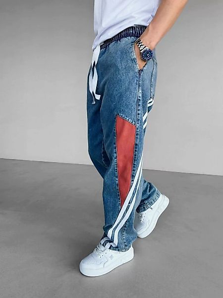 Abluka Bequeme Jeans VINTAGE STRIPED TRACK JEANS BLUE günstig online kaufen