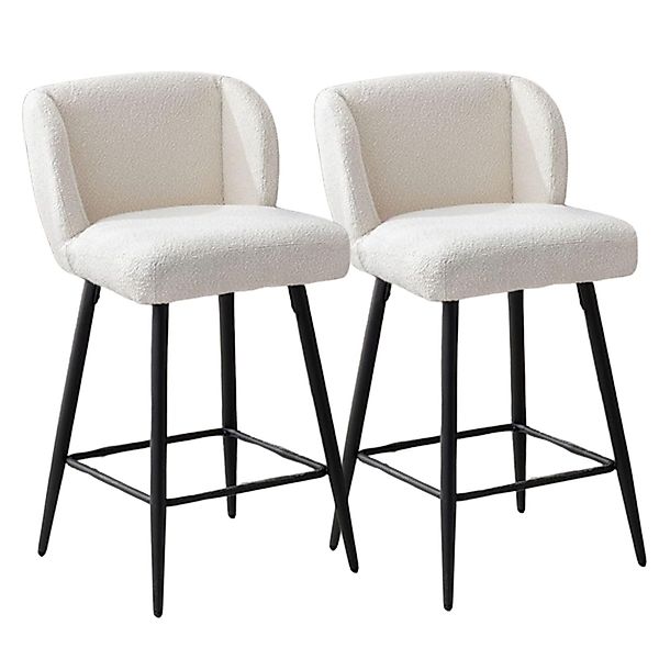 CHAIRUS Barhocker 2er Set Küchenbarhocker, Leinen/Kunstfell, günstig online kaufen