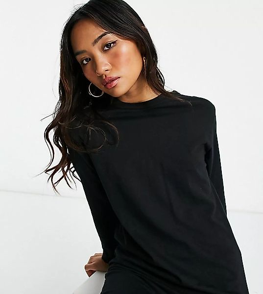Brave Soul Petite – Lana – Lounge-T-Shirtkleid in Schwarz günstig online kaufen