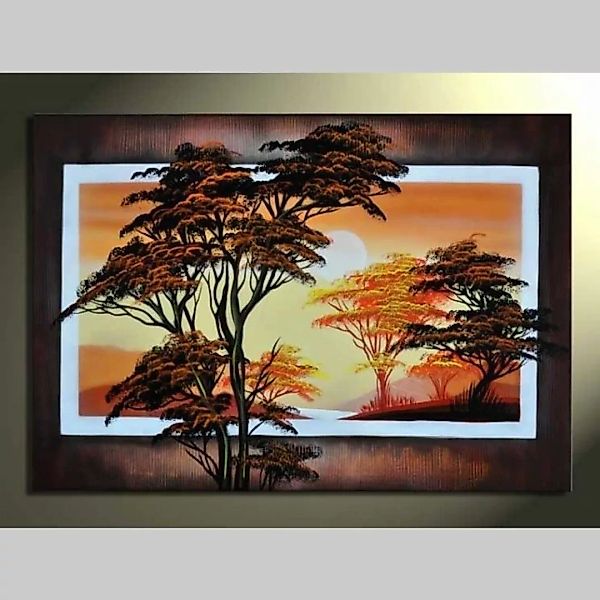 Leinwandbild AFRIKA Baum (1) 100 x 60cm Handgemalt günstig online kaufen