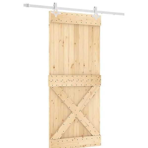 vidaXL Schiebetür mit Beschlag 90x210 cm Massivholz Kiefer 3203172 günstig online kaufen
