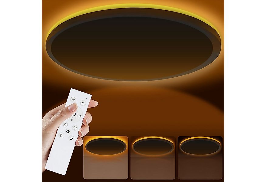 POPOLIC LED Deckenleuchte Deckenlampe, 24W 3200LM 30cm Dimmbar mit Fernbedi günstig online kaufen