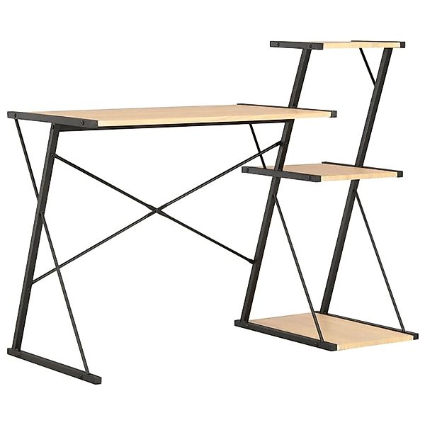 vidaXL Schreibtisch mit Regal Schwarz und Eiche 116x50x93 cm 20289 günstig online kaufen