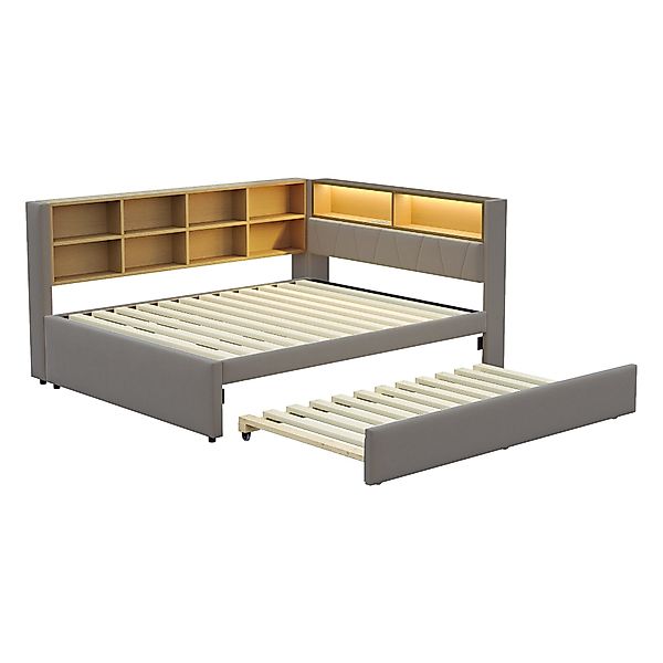 Fanttik Bettgestell Schlafsofa 90/140x200 mit LED, günstig online kaufen
