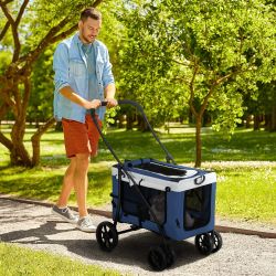 PawHut Hundebuggy Hundetrolley mit abnehmbarem Korb, günstig online kaufen