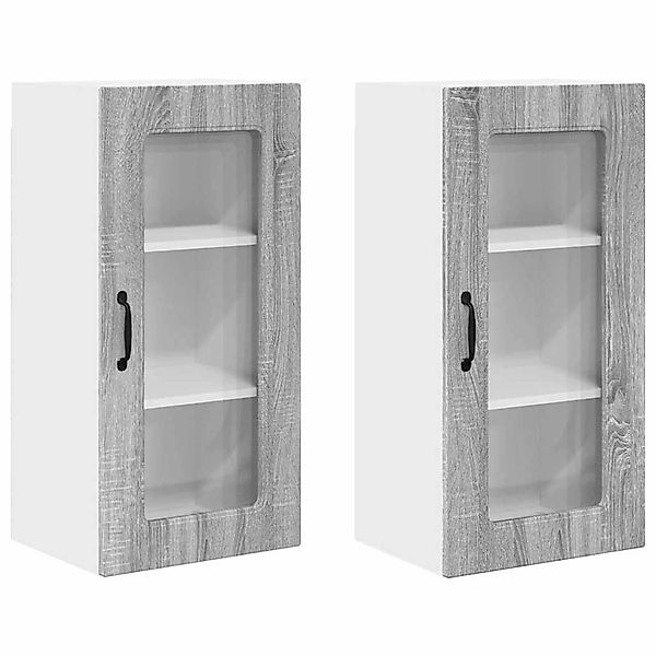 vidaXL Küchenwandschrank mit Regal 2 Stk Graues Sonoma 40 x 31 x 80 cm 8846 günstig online kaufen