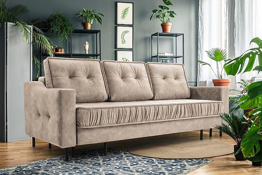 Beautysofa 3-Sitzer ALA, im skandinavisches Stil, mit hohe Metallbeine, für günstig online kaufen