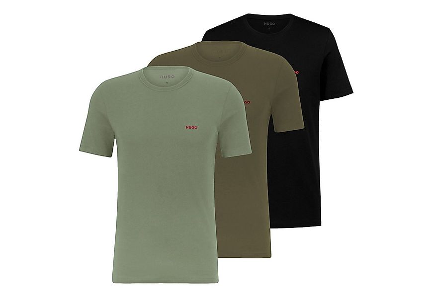 HUGO Unterziehshirt Crew-Neck T-Shirt (3-St., 3 Stück) mit Logo-Print günstig online kaufen