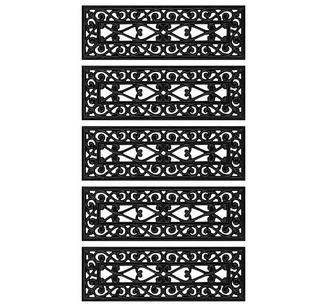 vidaXL Stufenmatte Stufenmatten 5 Stk. 25x75 cm Gummi, Rechteckig, Höhe: 0. günstig online kaufen